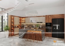  Mẫu tủ bếp gỗ óc chó Vinakit OCC05