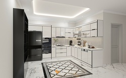 Mẫu tủ bếp Inox cánh kính cường lực CK72