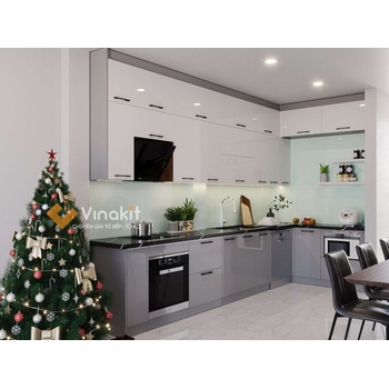 Mẫu tủ bếp gỗ công nghiệp cánh Acrylic Vinakit AV15