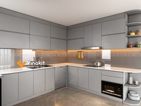 Mẫu tủ bếp nhựa cánh Melamine NME10