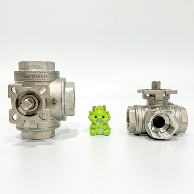 Van bi inox 304 3 ngã có giá đỡ DR