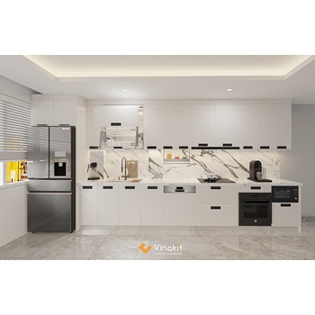 Mẫu tủ bếp gỗ công nghiệp cánh Melamine ME16