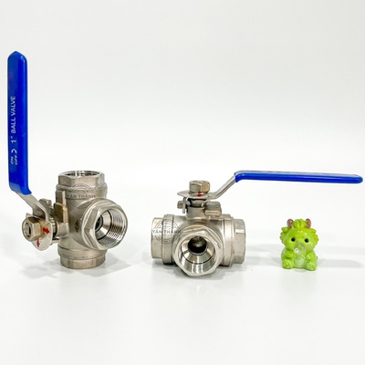 Van bi inox 304 3 ngã nối ren DR