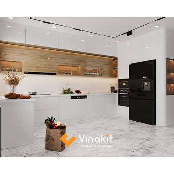 Mẫu tủ bếp Inox cánh Acrylic hệ modul rời CNC IN40