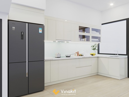 Mẫu tủ bếp gỗ công nghiệp cánh Laminate CLA13