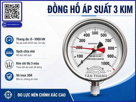 Đồng hồ đo áp suất 3 kim – Cách theo dõi và nhận biết các thông số hiển thị