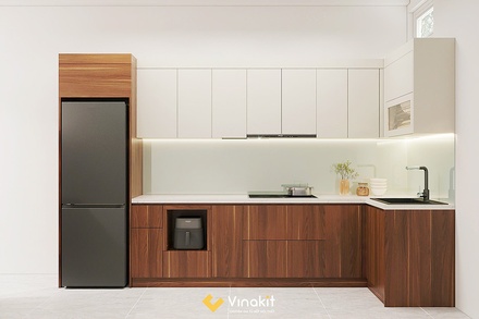 Mẫu tủ bếp Inox cánh Laminate INLA2