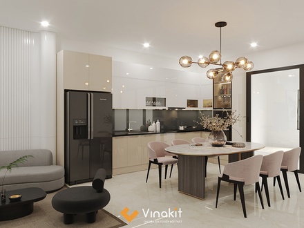 Tủ bếp nhôm cánh Acrylic AL20