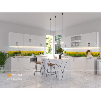 Tủ bếp nhôm cánh Acrylic AL07