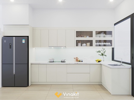 Mẫu tủ bếp gỗ công nghiệp cánh Laminate CLA13