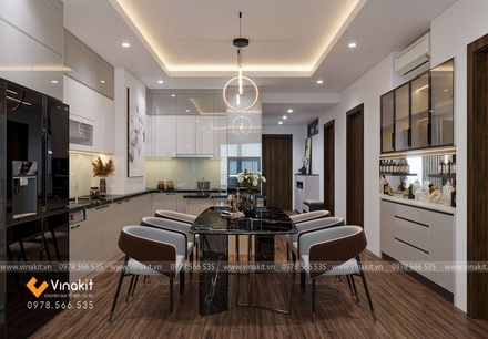 Tủ bếp nhựa cánh Acrylic AC13