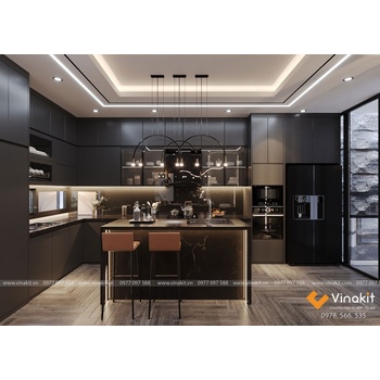 Tủ bếp nhôm cánh Acrylic AL01