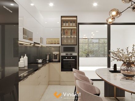Tủ bếp nhôm cánh Acrylic AL20