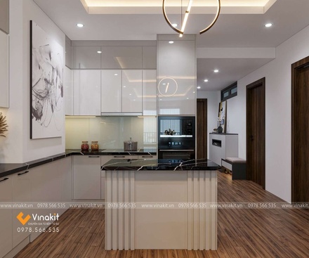 Tủ bếp nhựa cánh Acrylic AC13