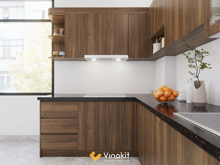  Mẫu tủ bếp gỗ công nghiệp cánh Laminate CLA15