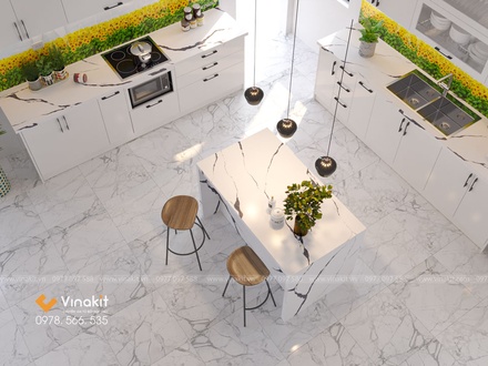 Tủ bếp nhôm cánh Acrylic AL07