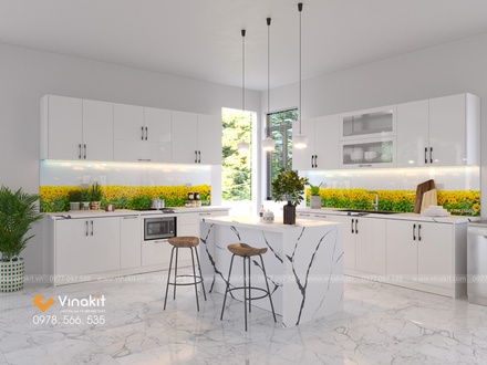 Tủ bếp nhôm cánh Acrylic AL07