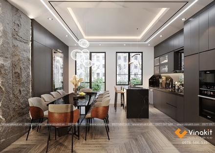 Tủ bếp nhôm cánh Acrylic AL01