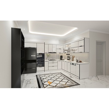 Mẫu tủ bếp Inox cánh kính cường lực CK72