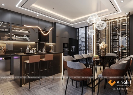 Tủ bếp nhôm cánh Acrylic AL01