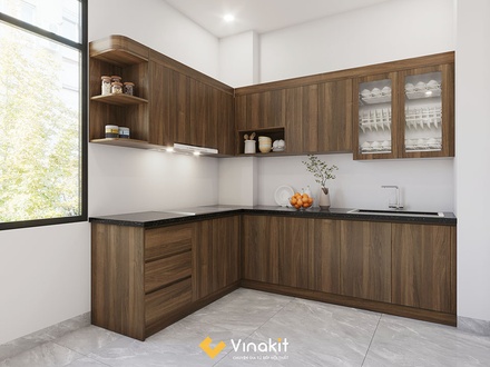  Mẫu tủ bếp gỗ công nghiệp cánh Laminate CLA15