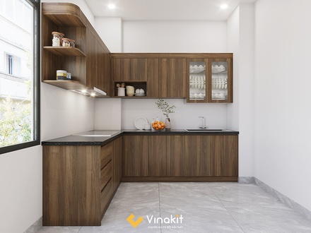  Mẫu tủ bếp gỗ công nghiệp cánh Laminate CLA15