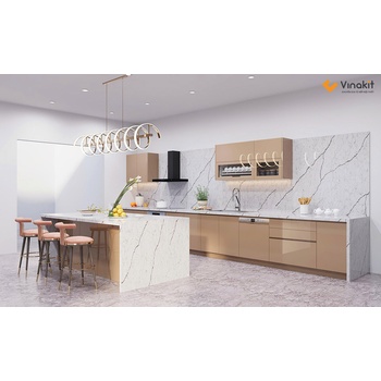 Mẫu tủ bếp Inox cánh Acrylic hệ modul rời CNC IN43