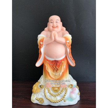 Tượng Phật Di Lặc Chúc Phúc Áo Gấm Nâu PDL-051